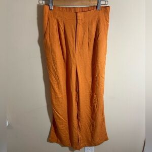 Marshall’s Hunter Brown orange rayon linen blend pants NwT size medium